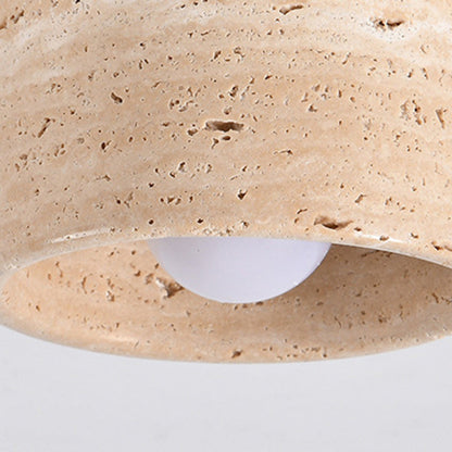 Traditional Stone Wood Ceiling Light