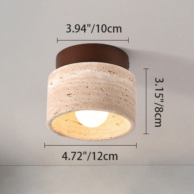 Traditional Stone Wood Ceiling Light