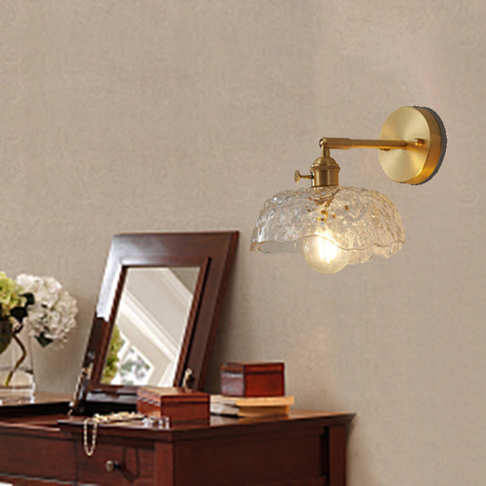 Nordic Dome Copper Glass 1-Light Wall Sconce Lamp