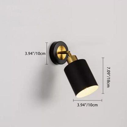 Scandinavian Column Iron 1-Light Wall Sconce Lamp