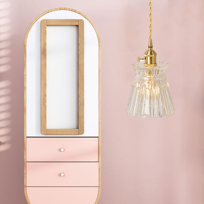 Nordic Drum Copper Glass 1-Light Wall Sconce Lamp