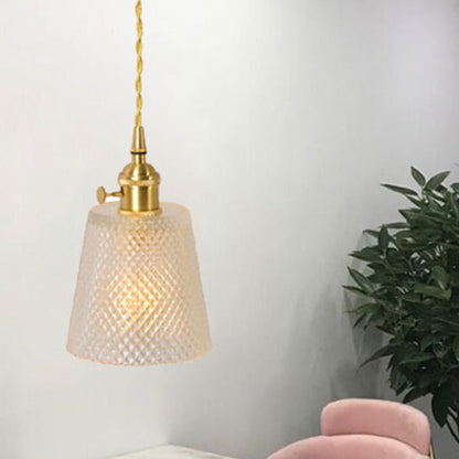 Nordic Drum Copper Glass 1-Light Wall Sconce Lamp