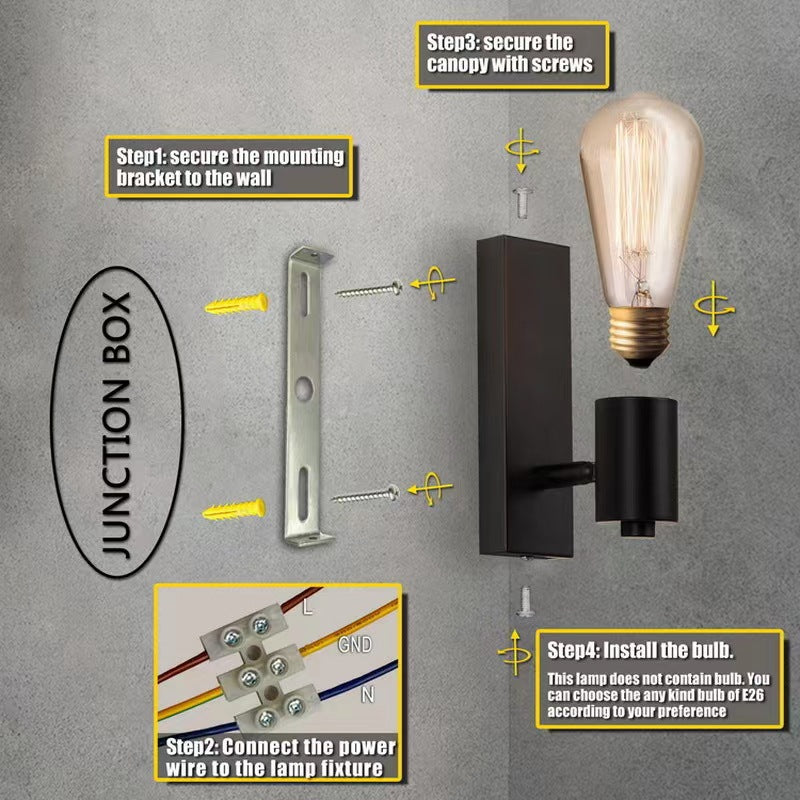 Modern Minimalist Stripe Iron 1/2-Light Wall Sconce Lamp