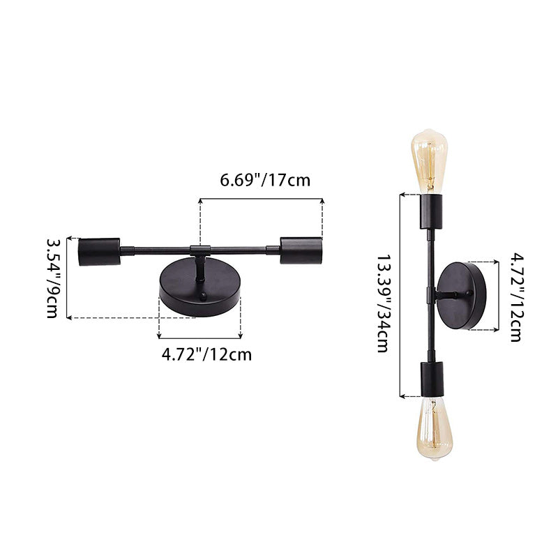 Modern Minimalist Stripe Iron 1/2-Light Wall Sconce Lamp