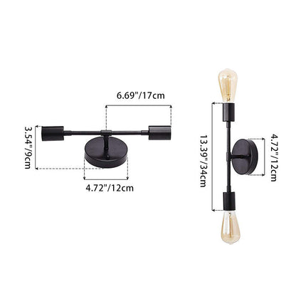 Modern Minimalist Stripe Iron 1/2-Light Wall Sconce Lamp