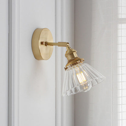 Japanese Dome Copper Glass 1-Light Wall Sconce Lamp