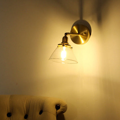 Japanese Dome Copper Glass 1-Light Wall Sconce Lamp