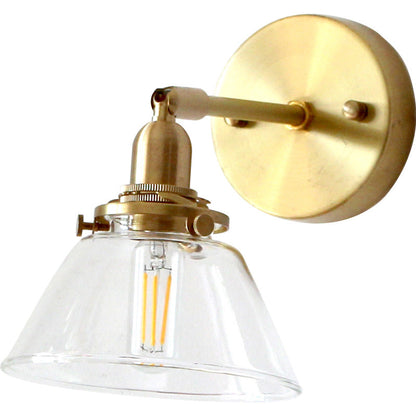 Japanese Dome Copper Glass 1-Light Wall Sconce Lamp