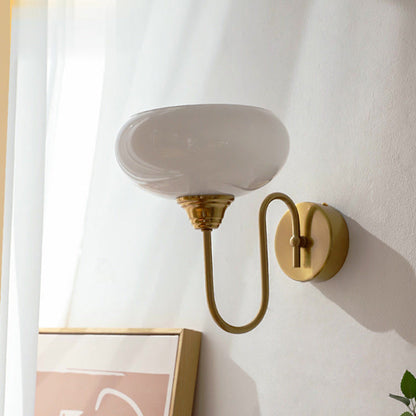 Traditional Oval Copper Glass 1-Light Wall Sconce Lamp