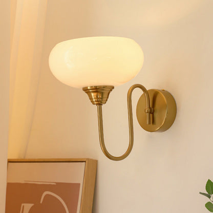 Traditional Oval Copper Glass 1-Light Wall Sconce Lamp