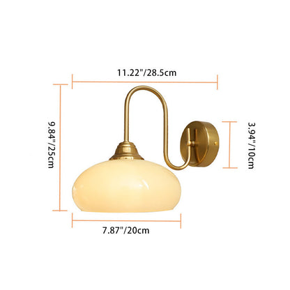 Traditional Oval Copper Glass 1-Light Wall Sconce Lamp