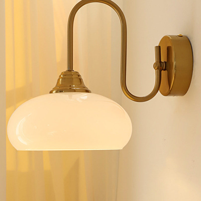 Traditional Oval Copper Glass 1-Light Wall Sconce Lamp