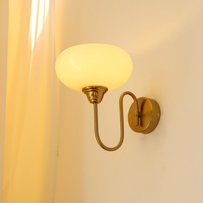Traditional Oval Copper Glass 1-Light Wall Sconce Lamp