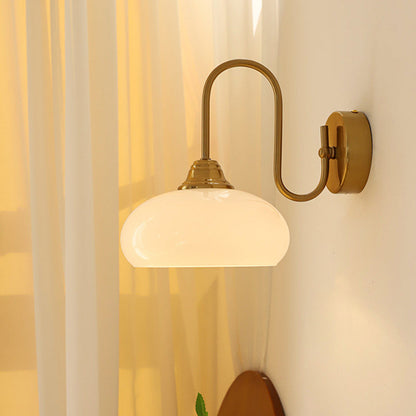 Traditional Oval Copper Glass 1-Light Wall Sconce Lamp