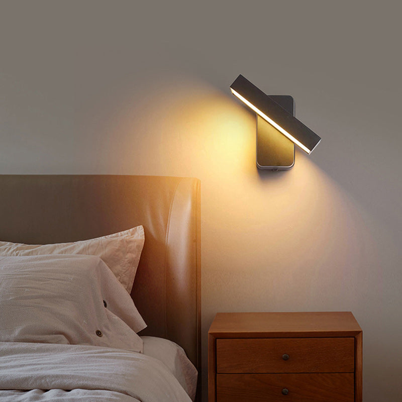 Minimalist Rectangular Aluminum Glass LED Wall Sconce Lamp