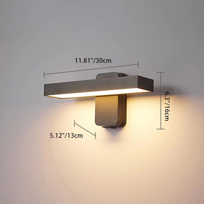 Minimalist Rectangular Aluminum Glass LED Wall Sconce Lamp