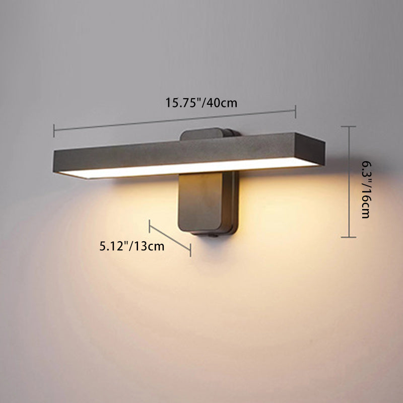 Minimalist Rectangular Aluminum Glass LED Wall Sconce Lamp
