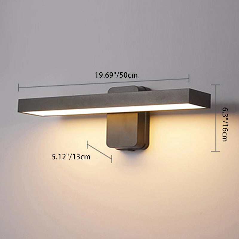 Minimalist Rectangular Aluminum Glass LED Wall Sconce Lamp