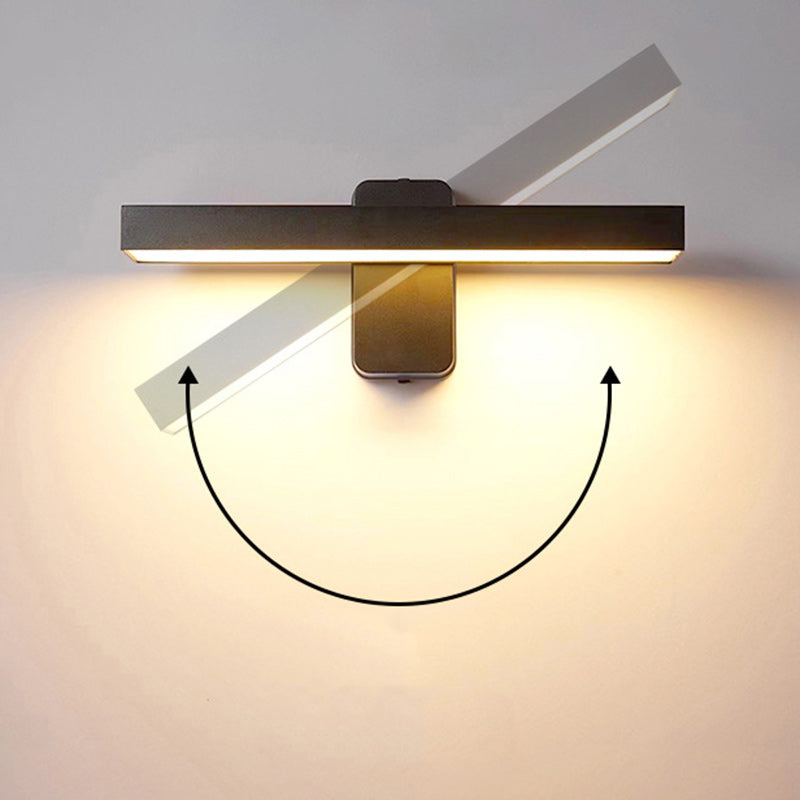 Minimalist Rectangular Aluminum Glass LED Wall Sconce Lamp
