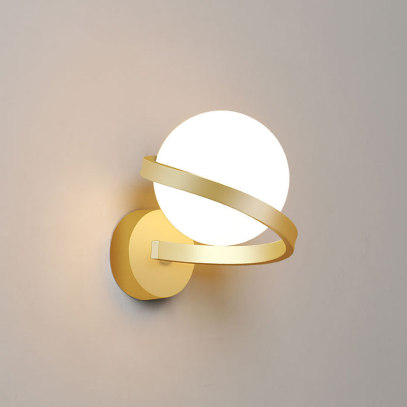 Creative Globe Iron Glass 1-Light Wall Sconce Lamp