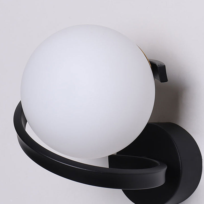 Creative Globe Iron Glass 1-Light Wall Sconce Lamp