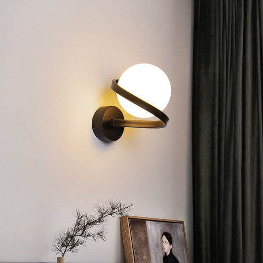 Creative Globe Iron Glass 1-Light Wall Sconce Lamp