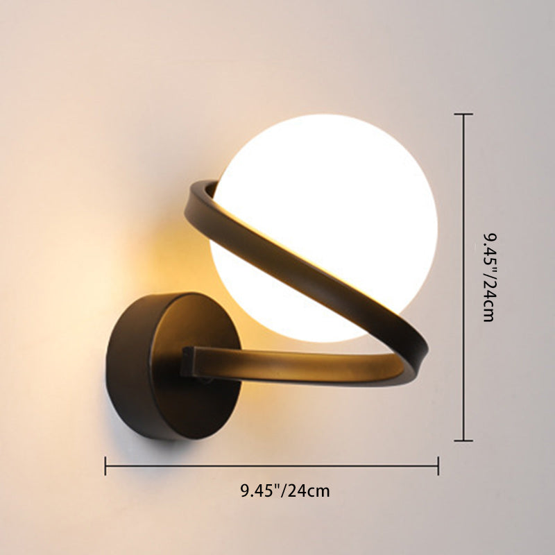 Creative Globe Iron Glass 1-Light Wall Sconce Lamp