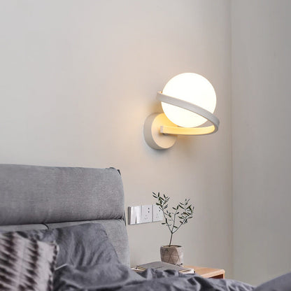 Creative Globe Iron Glass 1-Light Wall Sconce Lamp