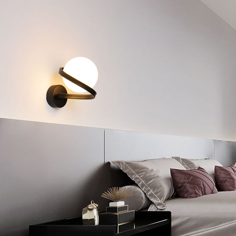 Creative Globe Iron Glass 1-Light Wall Sconce Lamp