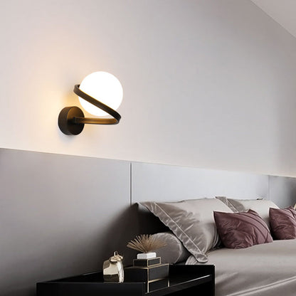 Creative Globe Iron Glass 1-Light Wall Sconce Lamp
