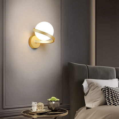 Creative Globe Iron Glass 1-Light Wall Sconce Lamp