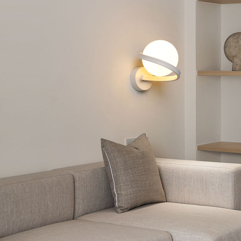 Creative Globe Iron Glass 1-Light Wall Sconce Lamp
