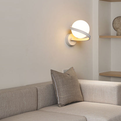 Creative Globe Iron Glass 1-Light Wall Sconce Lamp