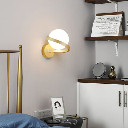 Creative Globe Iron Glass 1-Light Wall Sconce Lamp