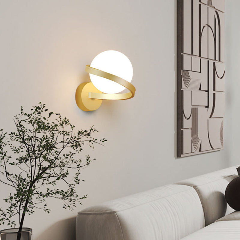 Creative Globe Iron Glass 1-Light Wall Sconce Lamp