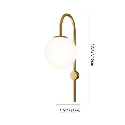Nordic Globe Copper Glass 1-Light Wall Sconce Lamp