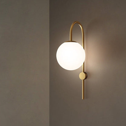 Nordic Globe Copper Glass 1-Light Wall Sconce Lamp