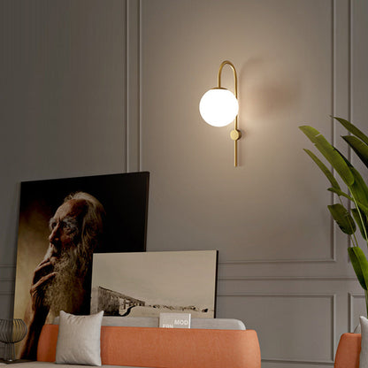 Nordic Globe Copper Glass 1-Light Wall Sconce Lamp