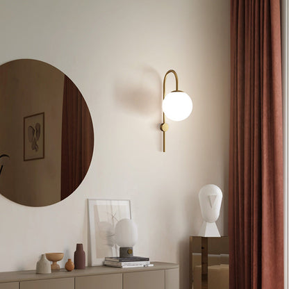 Nordic Globe Copper Glass 1-Light Wall Sconce Lamp