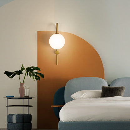 Nordic Globe Copper Glass 1-Light Wall Sconce Lamp
