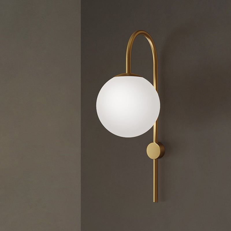 Nordic Globe Copper Glass 1-Light Wall Sconce Lamp
