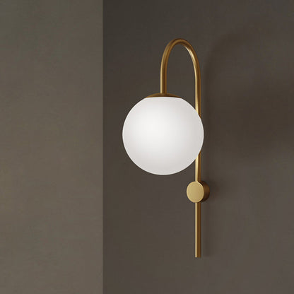 Nordic Globe Copper Glass 1-Light Wall Sconce Lamp