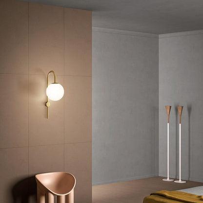 Nordic Globe Copper Glass 1-Light Wall Sconce Lamp