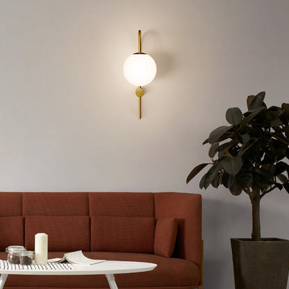 Nordic Globe Copper Glass 1-Light Wall Sconce Lamp