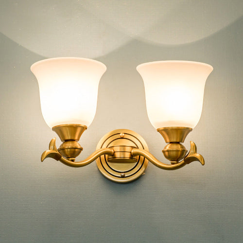 Luxury Cup Copper Glass 1/2-Light Wall Sconce Lamp