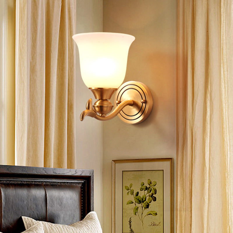 Luxury Cup Copper Glass 1/2-Light Wall Sconce Lamp