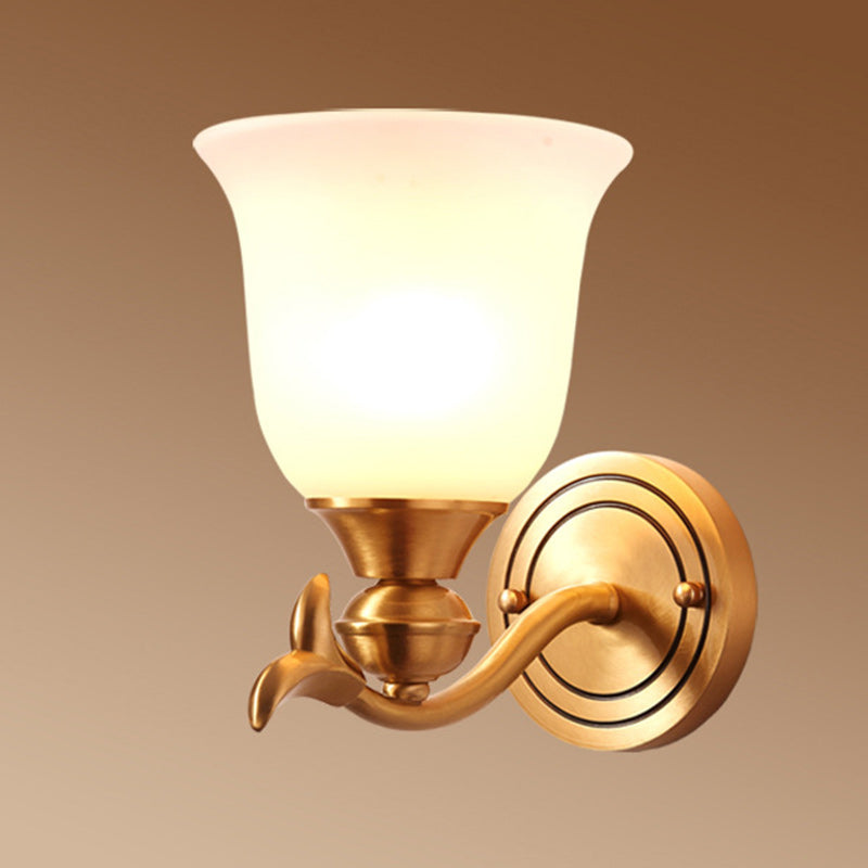 Luxury Cup Copper Glass 1/2-Light Wall Sconce Lamp