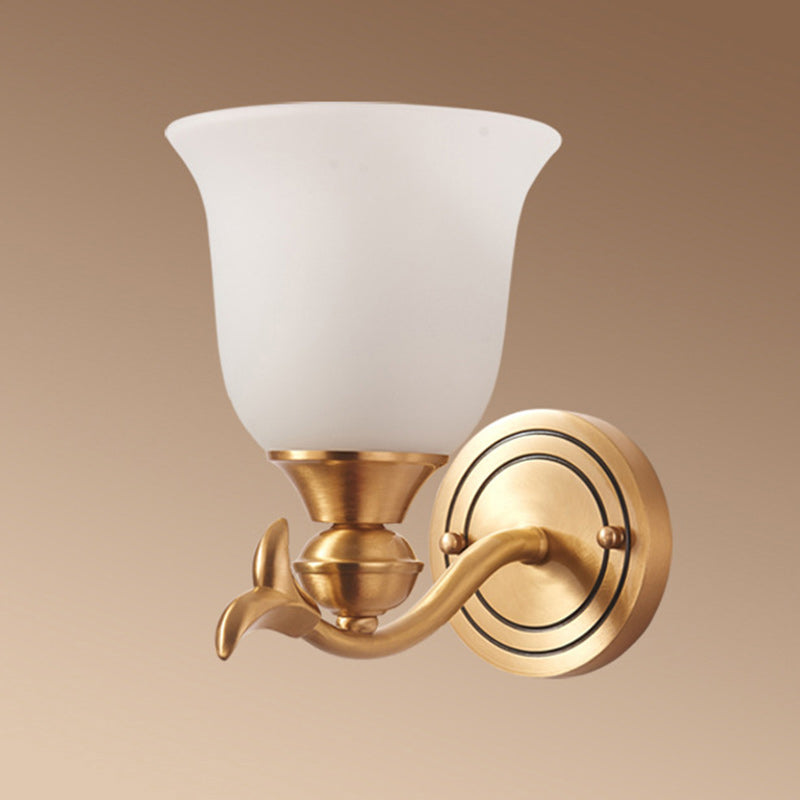 Luxury Cup Copper Glass 1/2-Light Wall Sconce Lamp