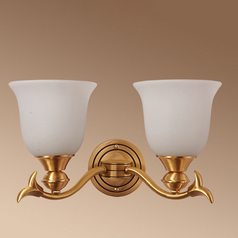 Luxury Cup Copper Glass 1/2-Light Wall Sconce Lamp