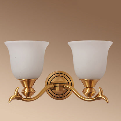 Luxury Cup Copper Glass 1/2-Light Wall Sconce Lamp